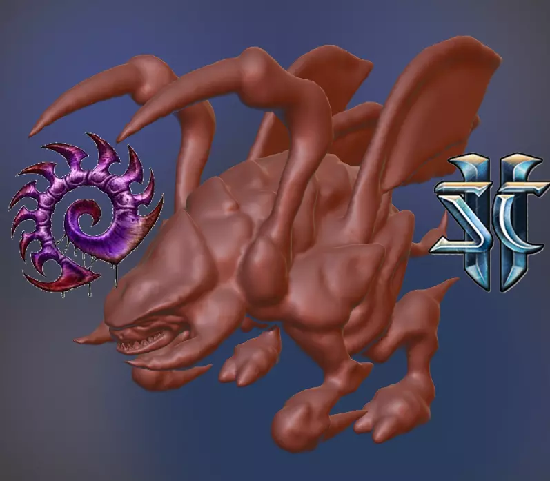 Zergling Zerg Starcraft Uncolored Free 3D model