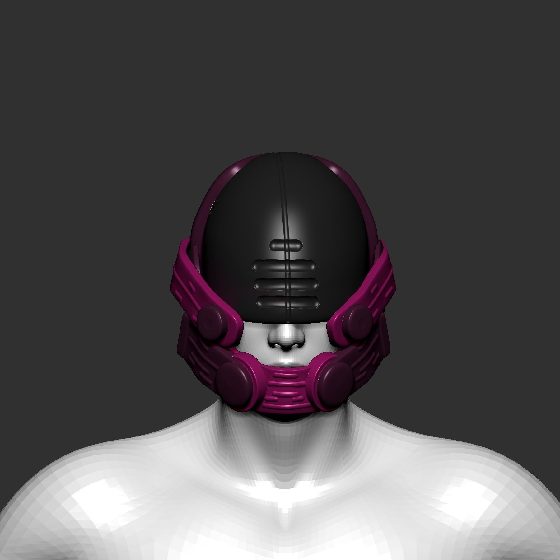 helmet high poly sculpt 3d printable  3D model_1