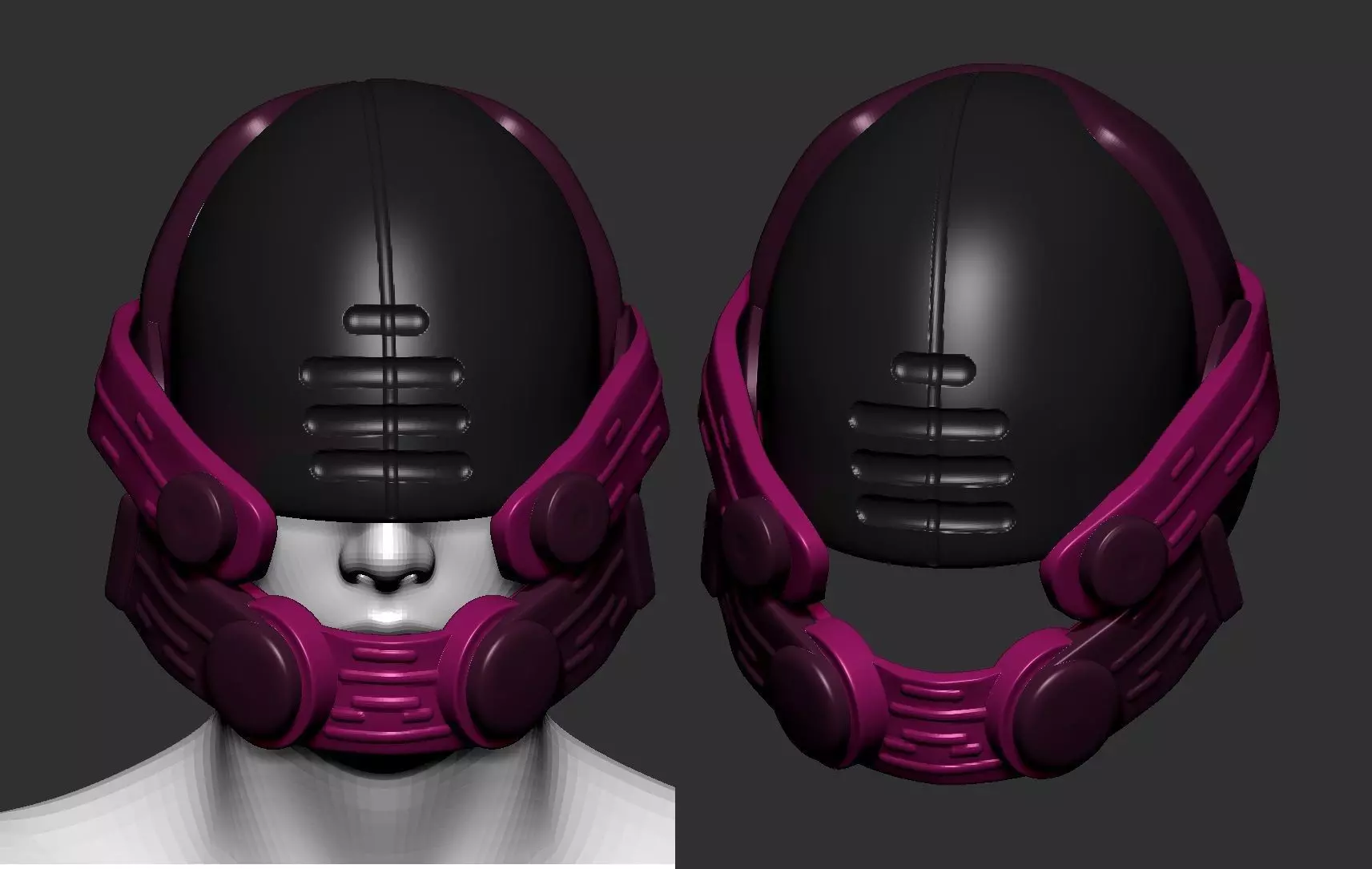 helmet high poly sculpt 3d printable  3D model_0