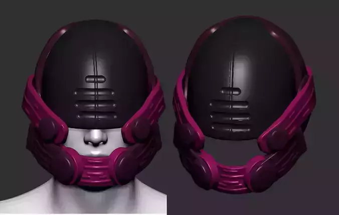 helmet high poly sculpt 3d printable 