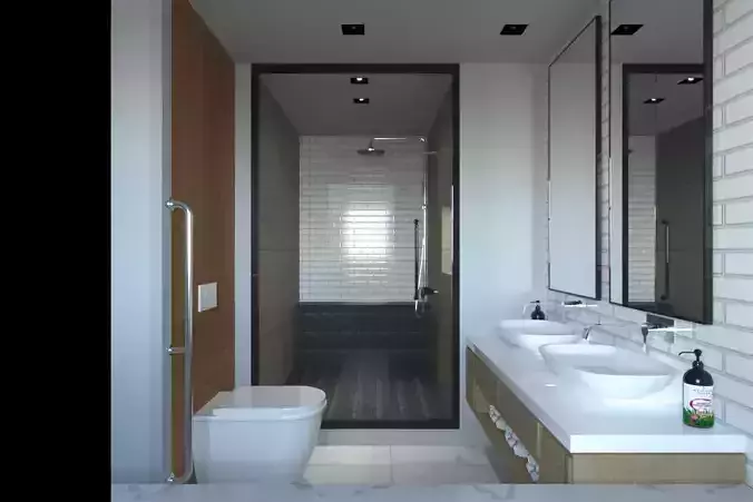 Bathroom Corona render 3D model