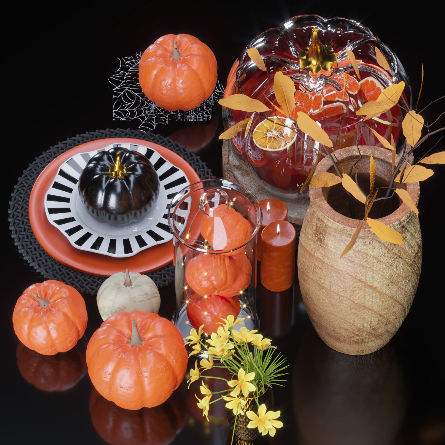 decorative set08-pupmkin decor 3D model_4