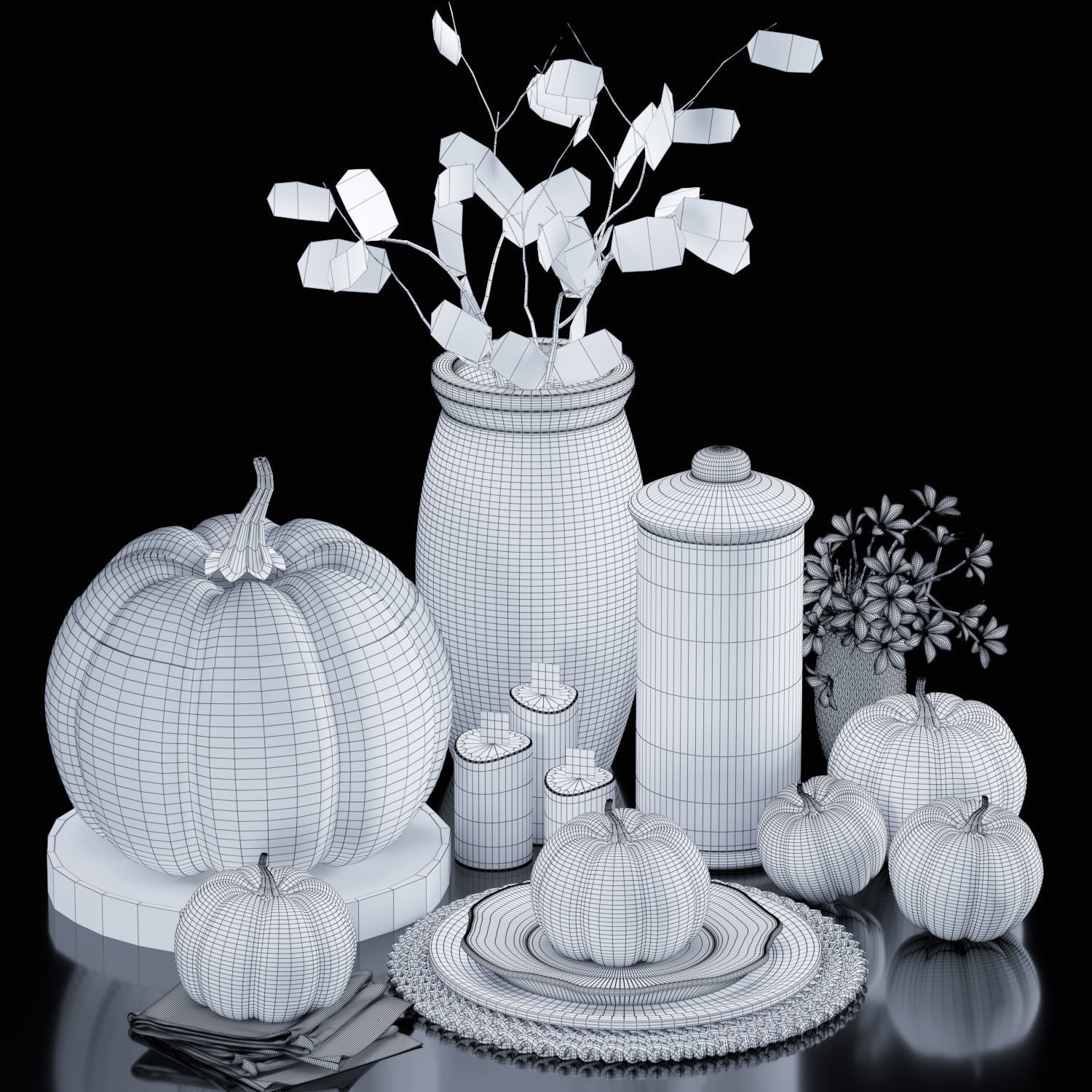 decorative set08-pupmkin decor 3D model_6