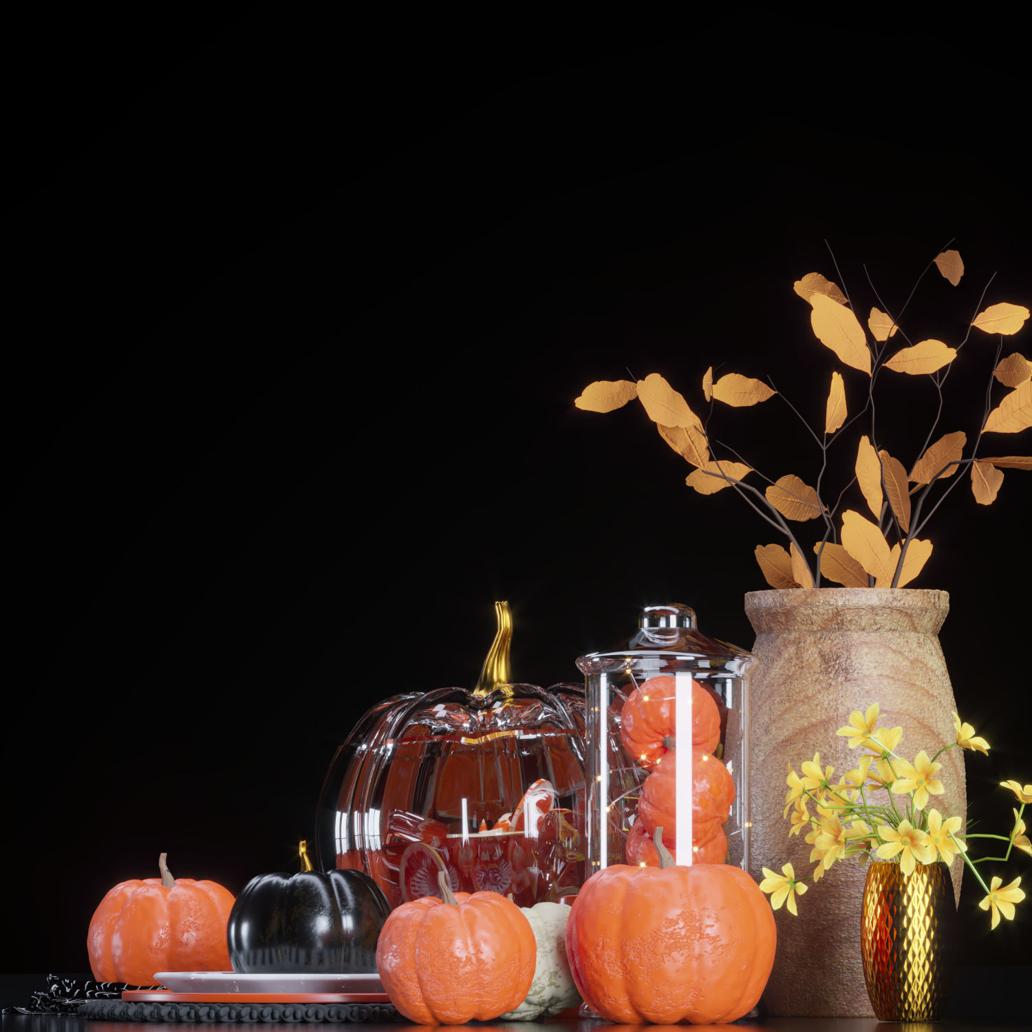 decorative set08-pupmkin decor 3D model_2