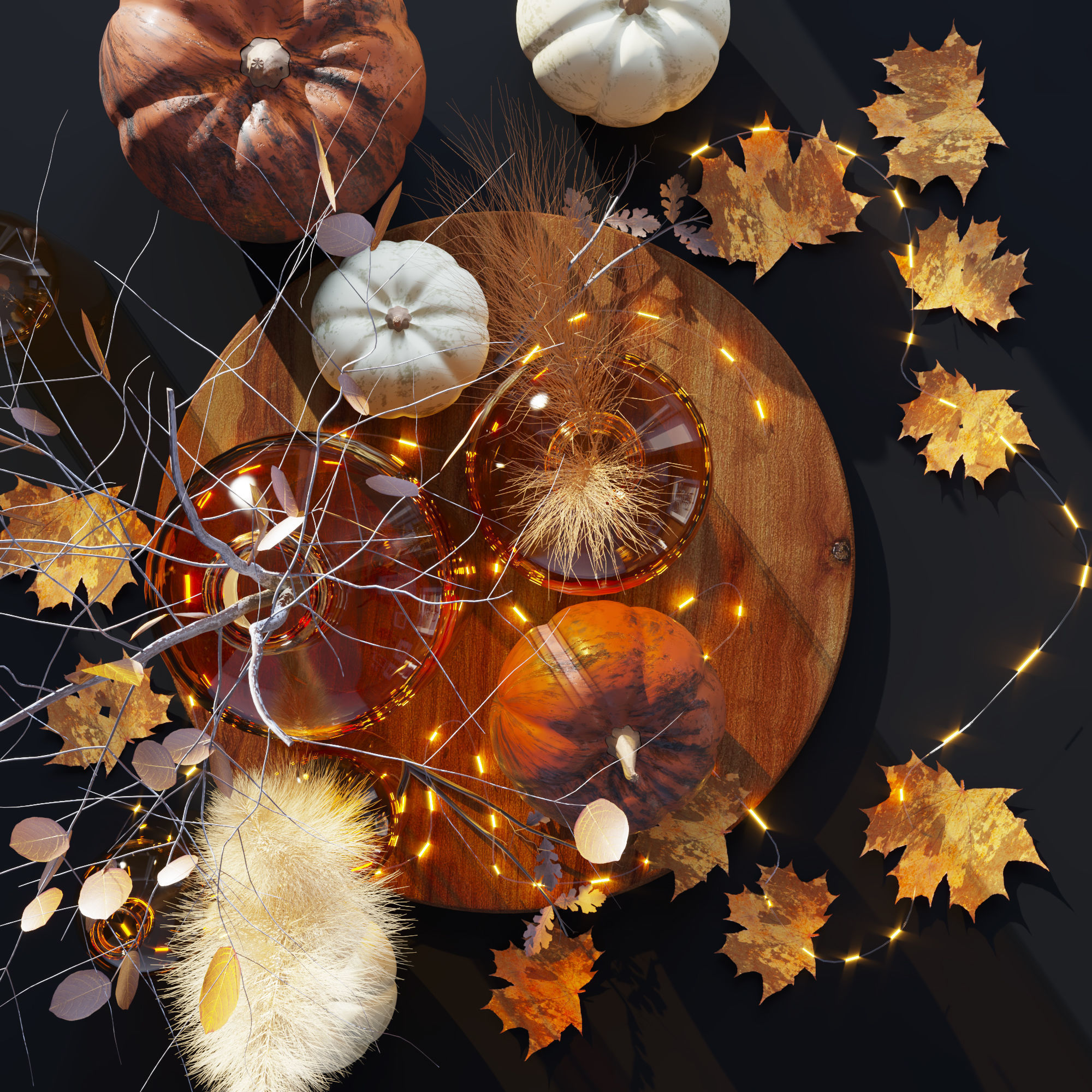 decorative set07-pumpkin decorative set 3D model_5