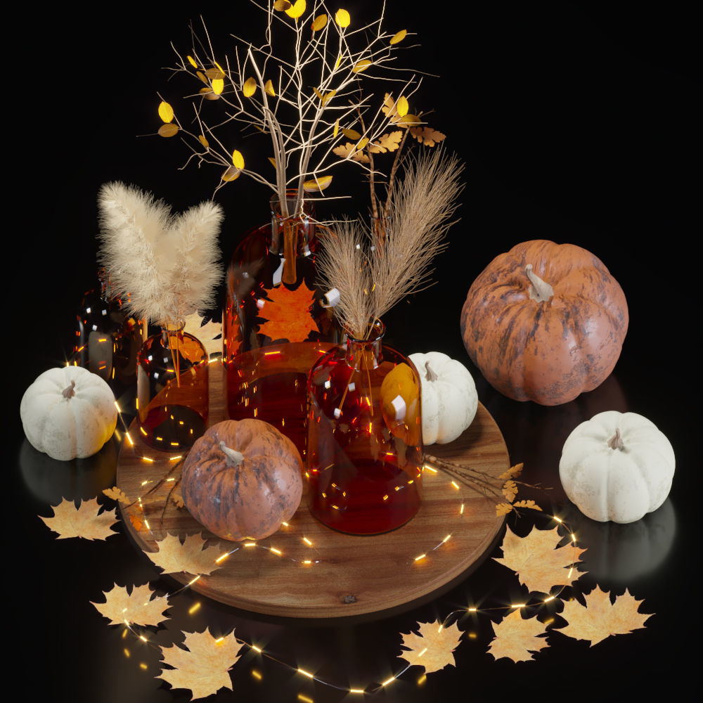 decorative set07-pumpkin decorative set 3D model_1