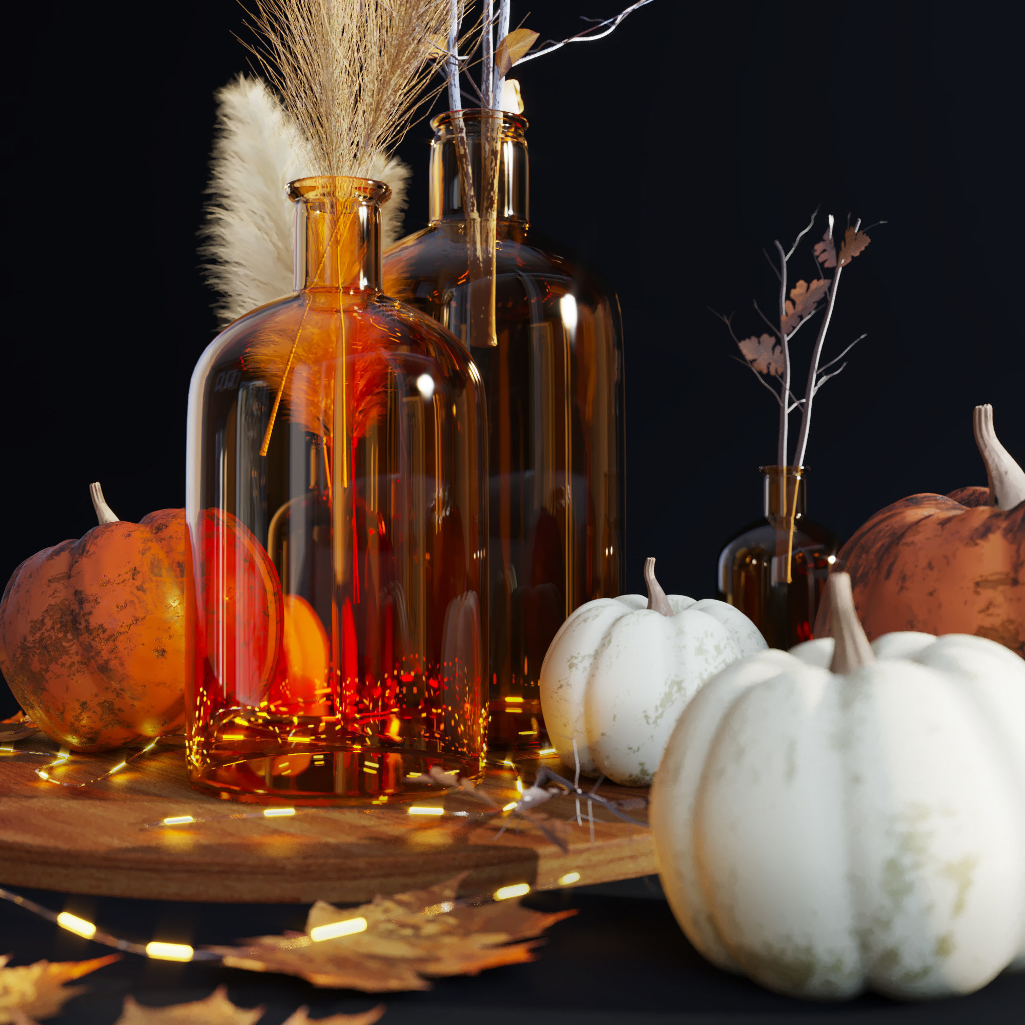 decorative set07-pumpkin decorative set 3D model_8