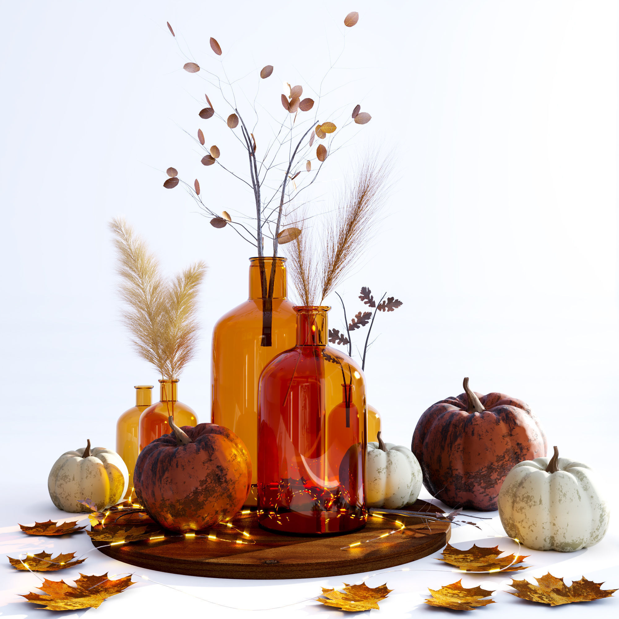 decorative set07-pumpkin decorative set 3D model_2