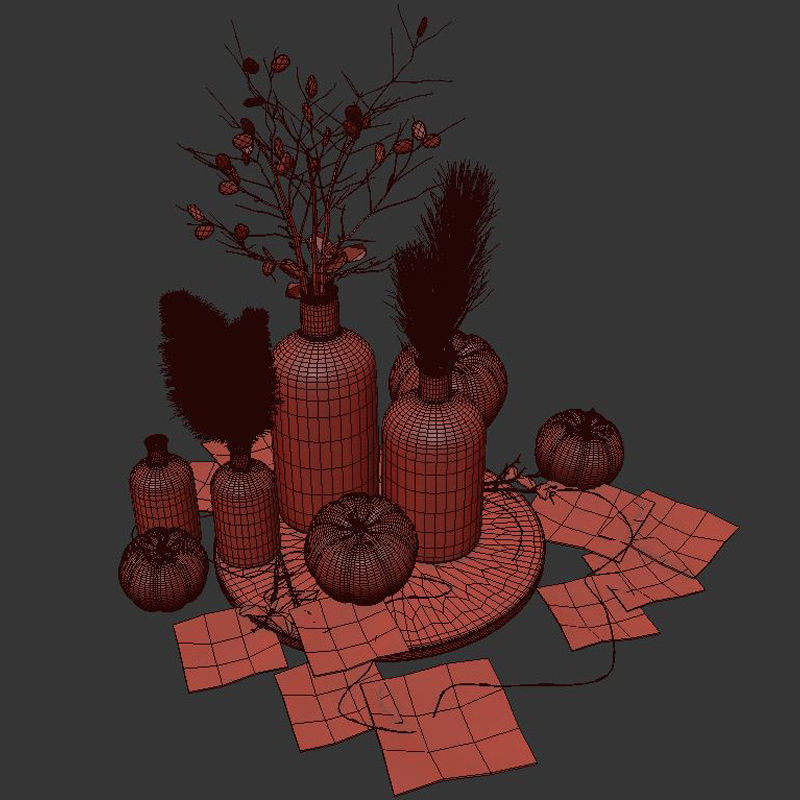 decorative set07-pumpkin decorative set 3D model_6