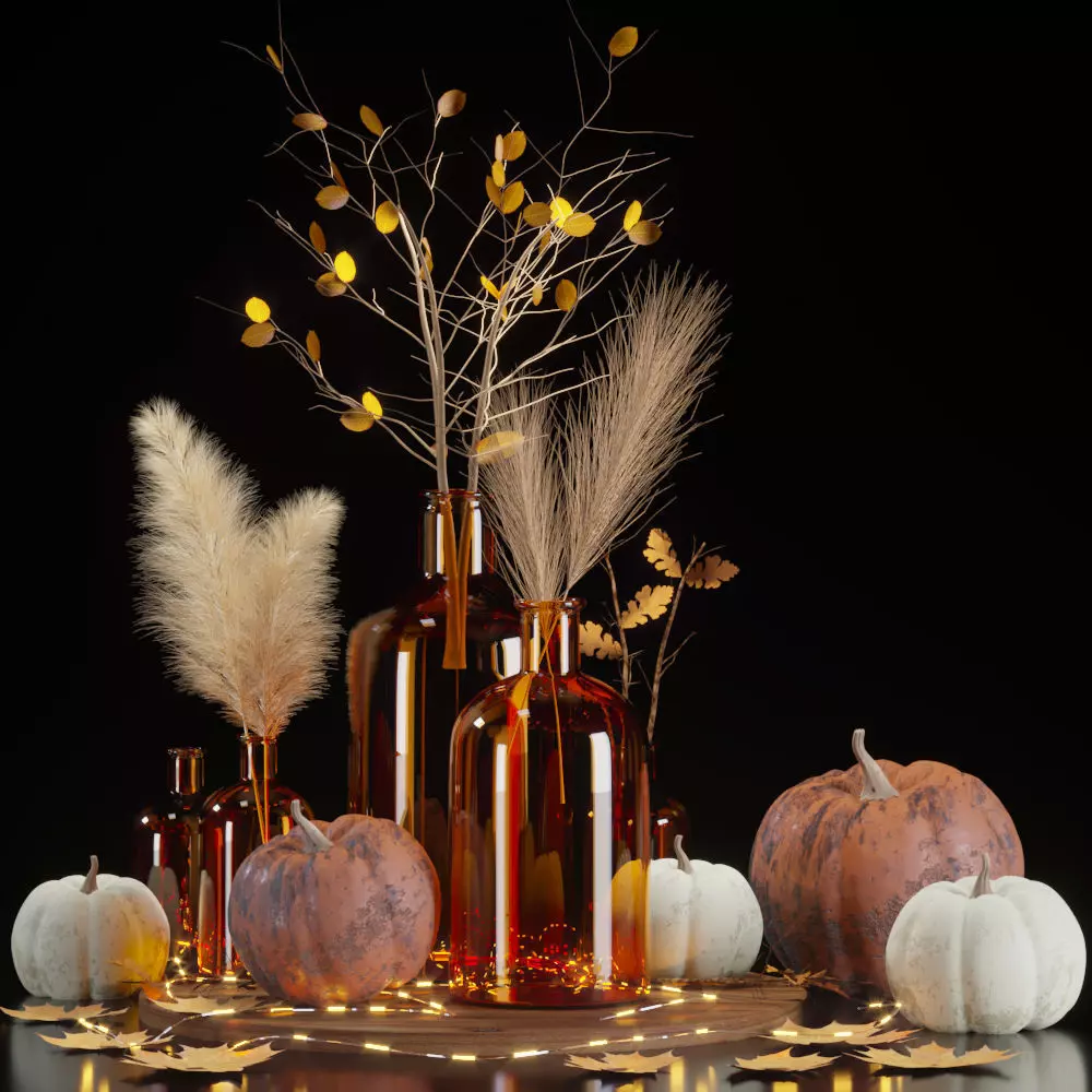 decorative set07-pumpkin decorative set 3D model_0