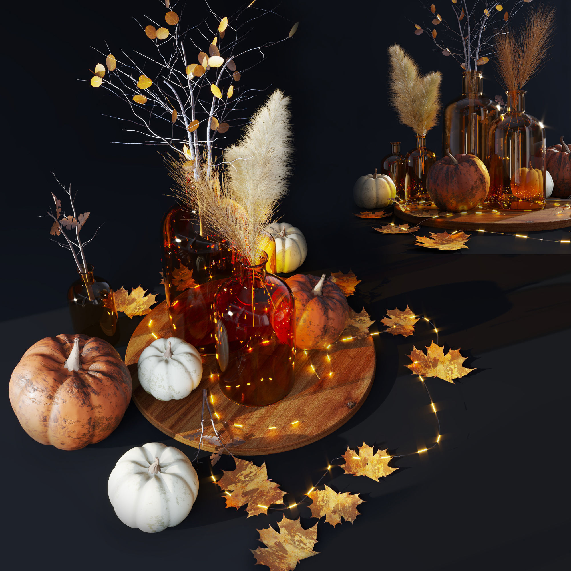decorative set07-pumpkin decorative set 3D model_9