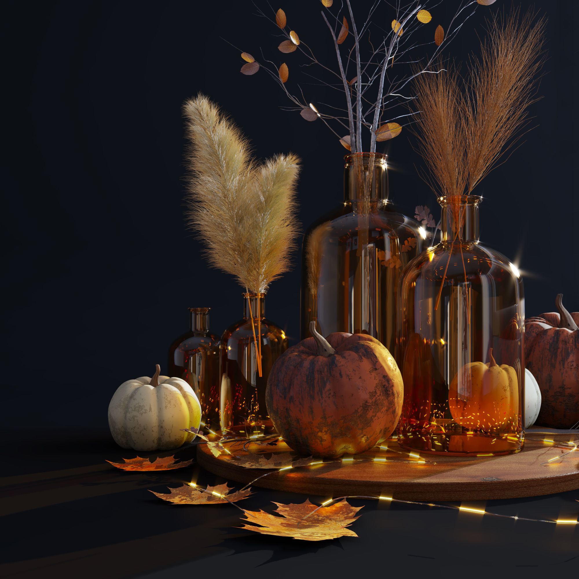 decorative set07-pumpkin decorative set 3D model_10