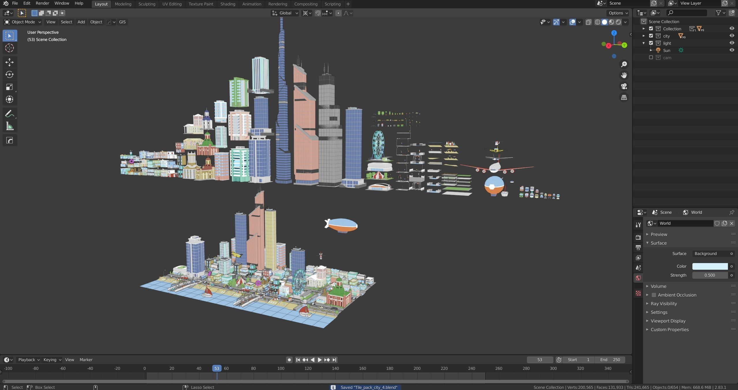 City low Poly 4 Tile pack  Low-poly 3D model_27
