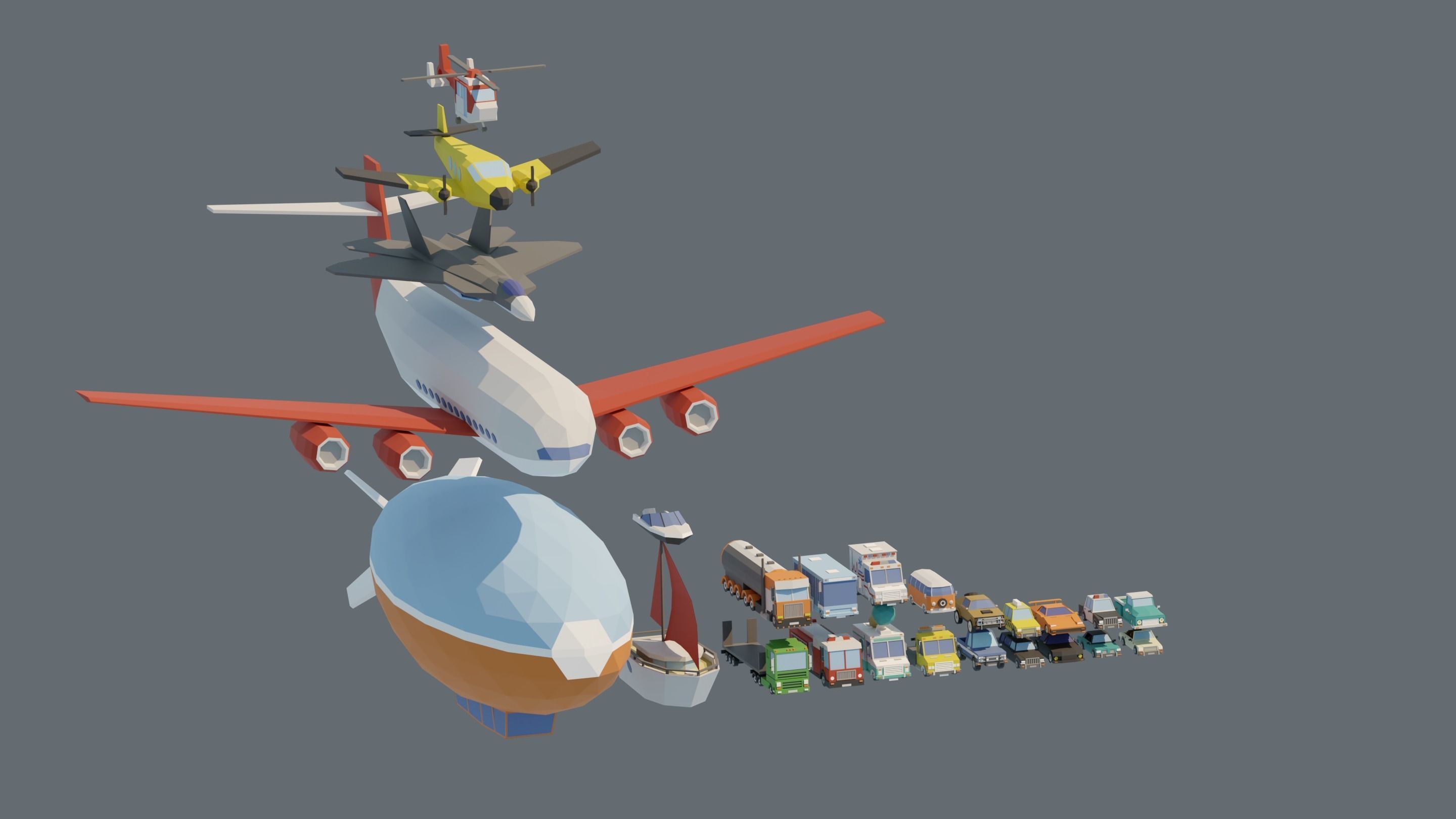 City low Poly 4 Tile pack  Low-poly 3D model_18