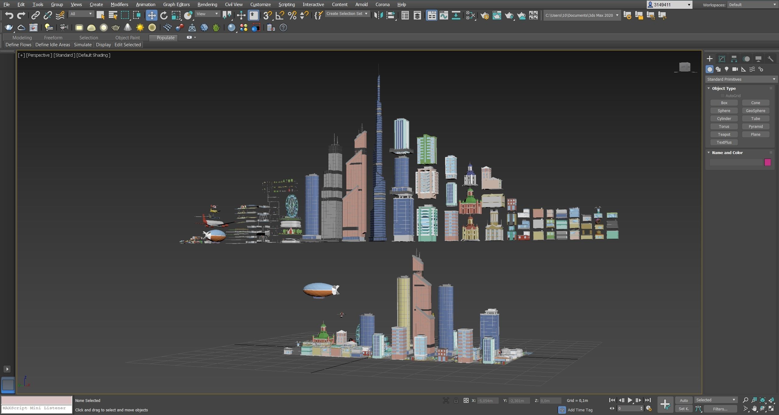 City low Poly 4 Tile pack  Low-poly 3D model_28