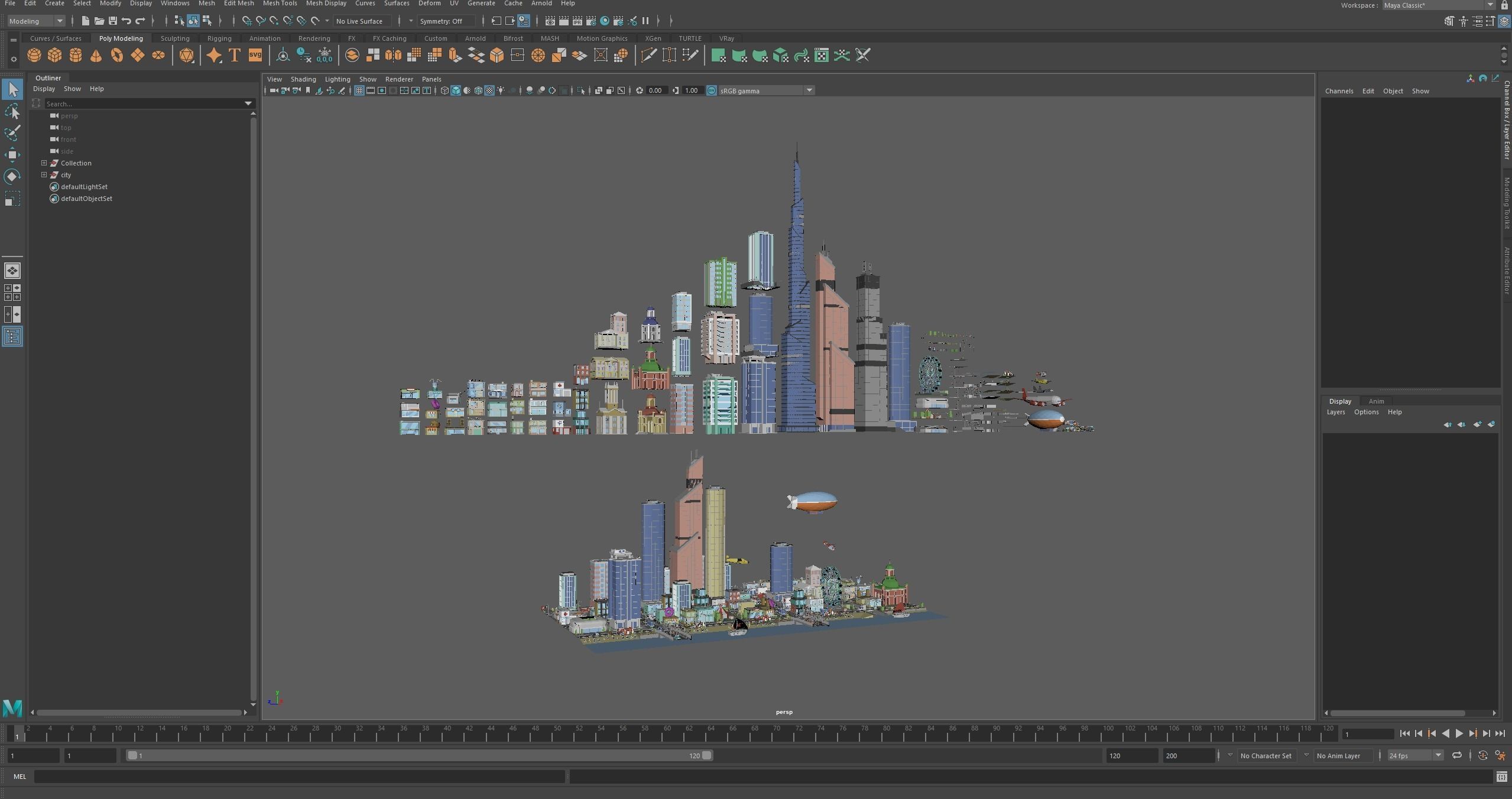 City low Poly 4 Tile pack  Low-poly 3D model_26