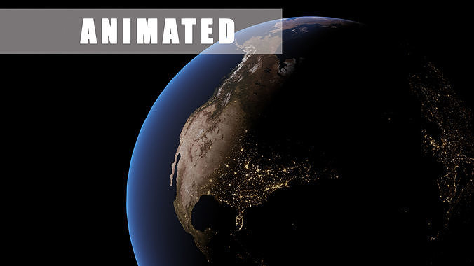 Photorealistic Earth 6K Animated Low-poly 3D model