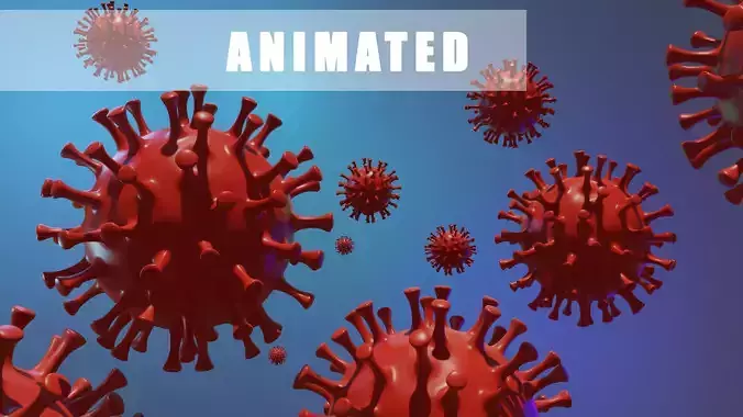 Corona Virus COVID-19 Animated Low-poly 3D model