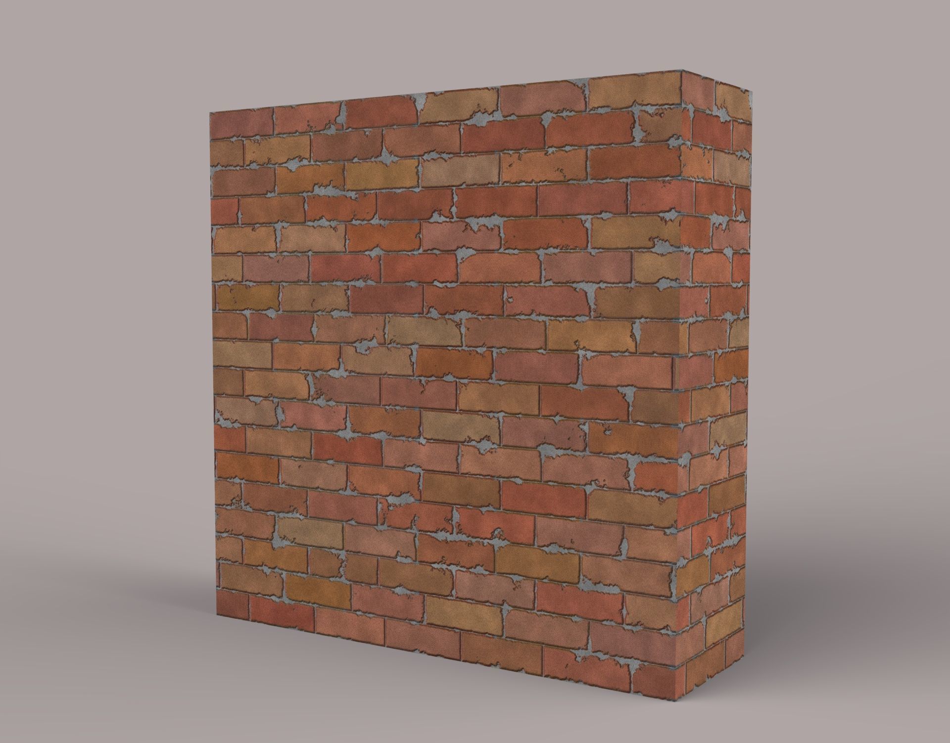 Brick Wall with window  Low-poly 3D model_3