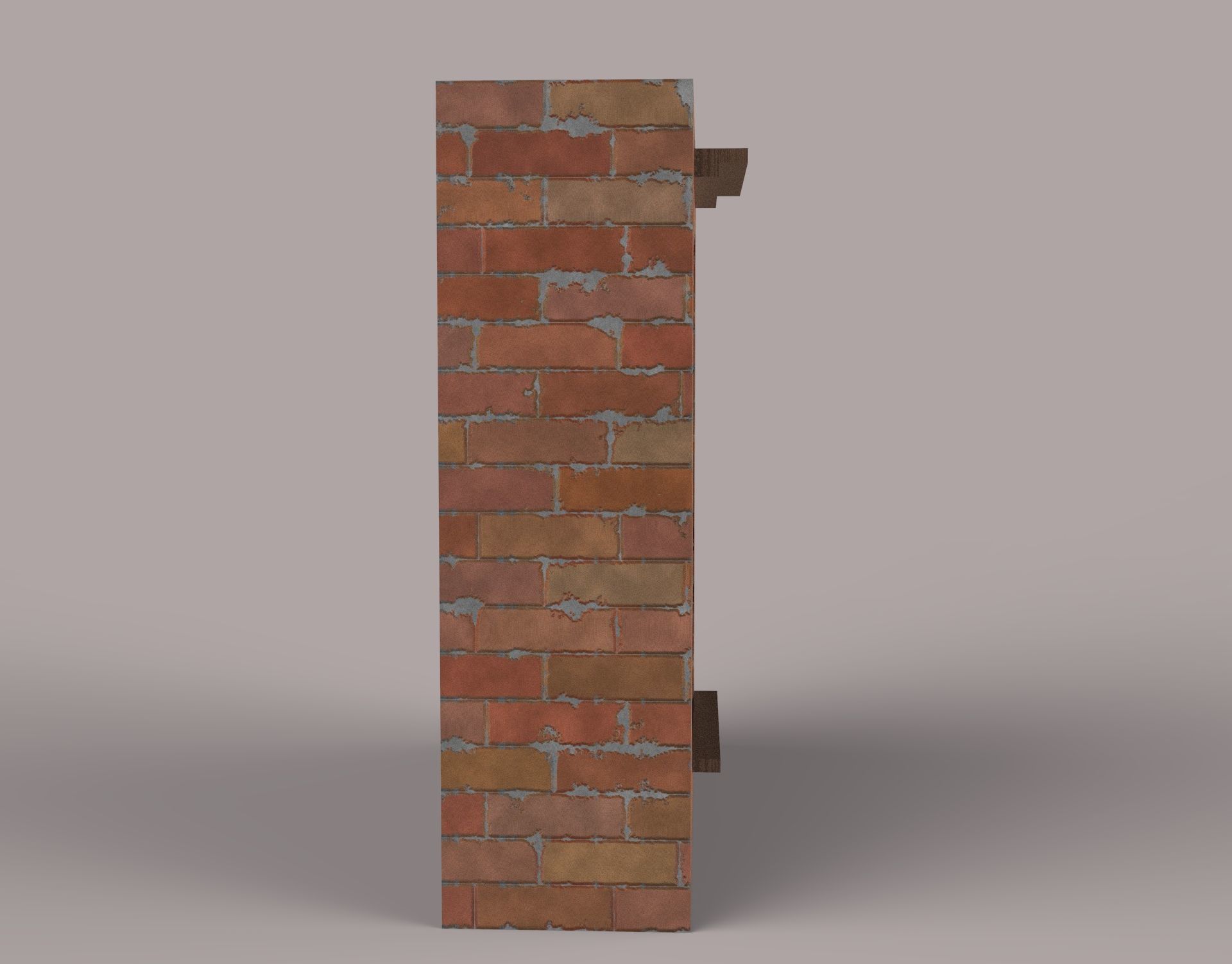 Brick Wall with window  Low-poly 3D model_4