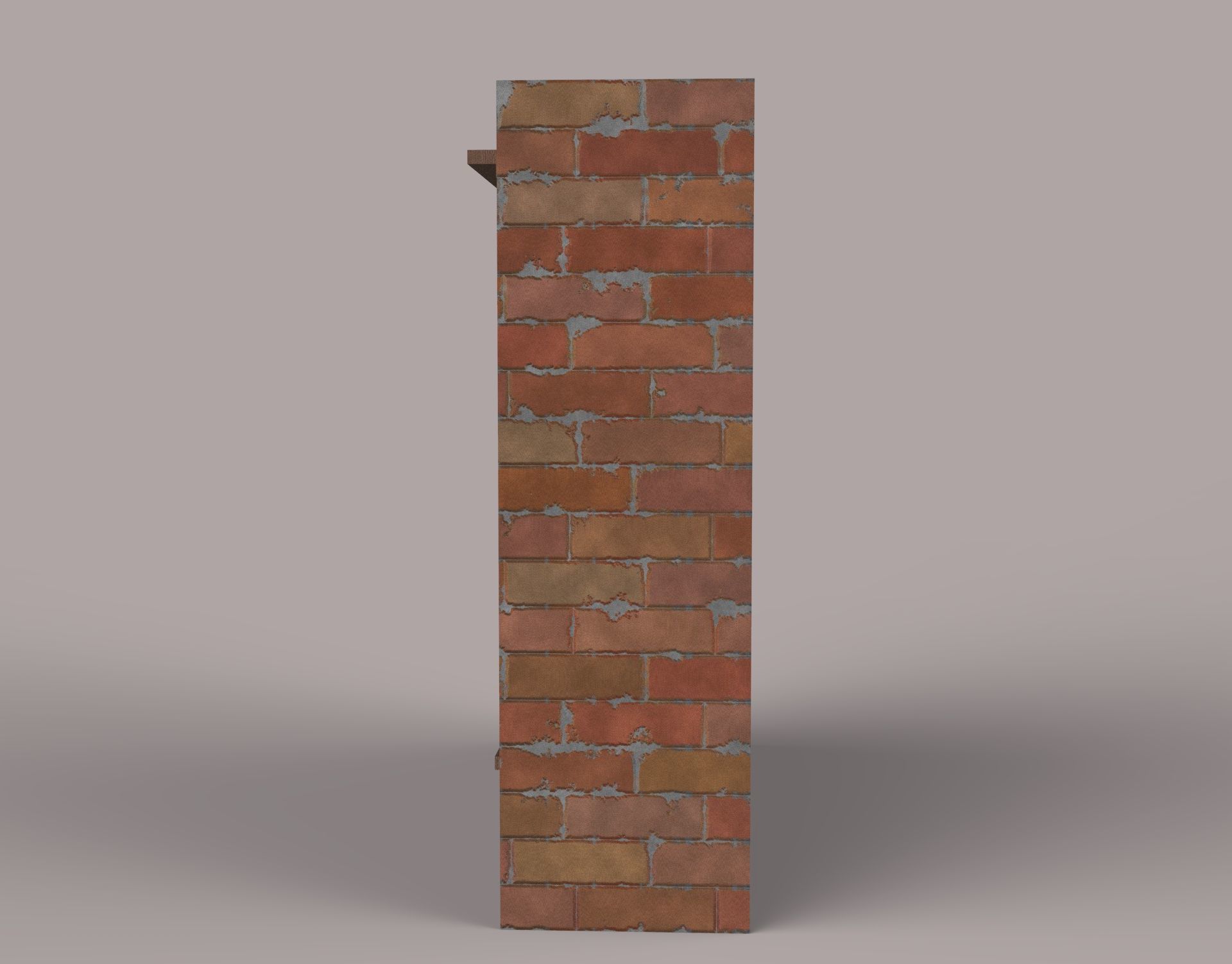Brick Wall with window  Low-poly 3D model_8