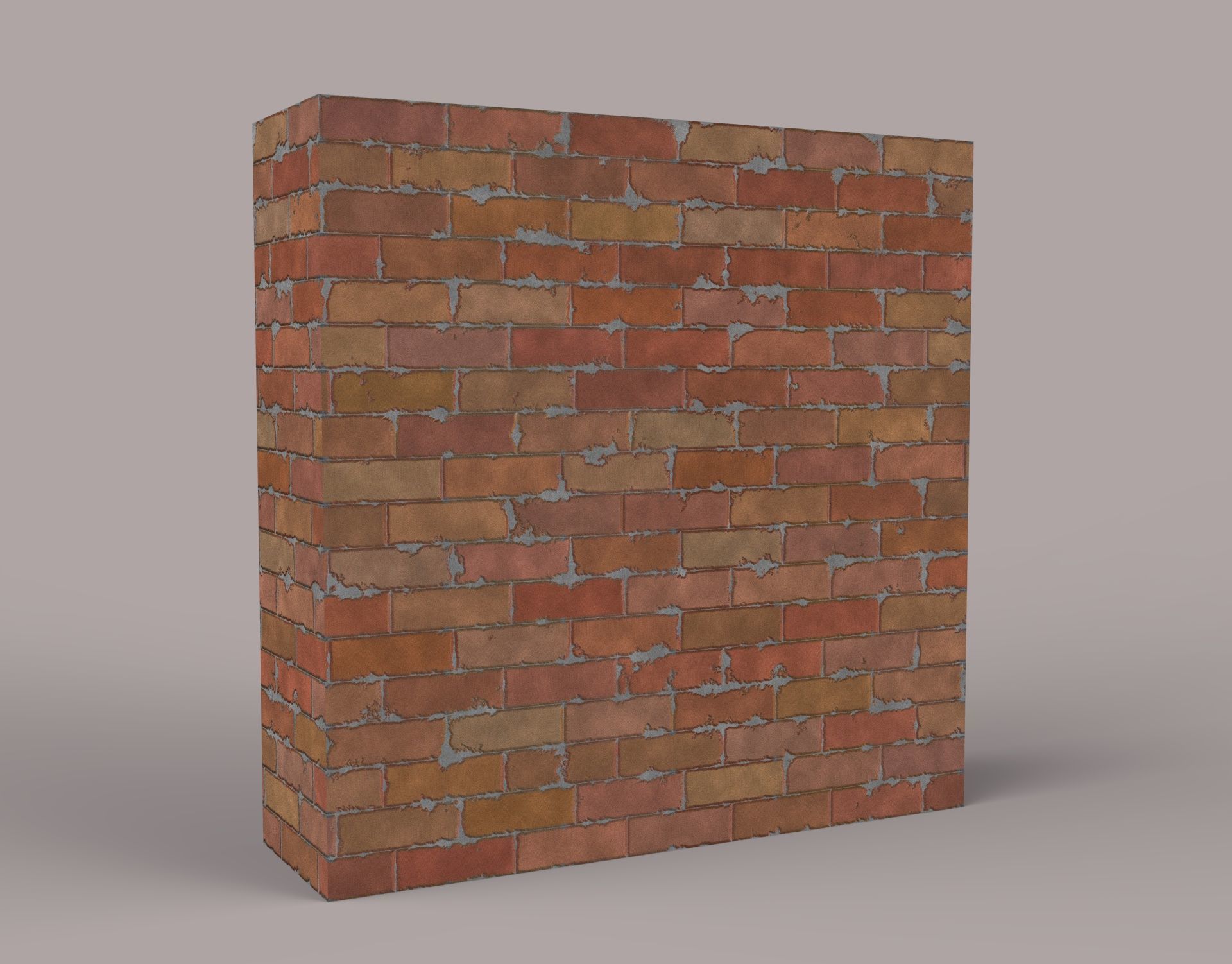 Brick Wall with window  Low-poly 3D model_2