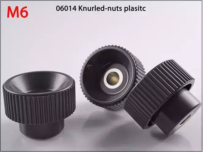 3D nuts M6 06014-11250624 Raendelschrauben Knurled print model 3D print model