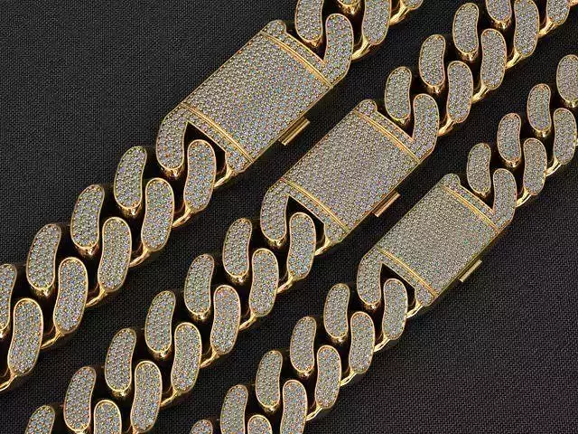 3 SIZE MIAMI CUBAN LINK CHAIN NECKLACE BRACELET 3D Model Collection