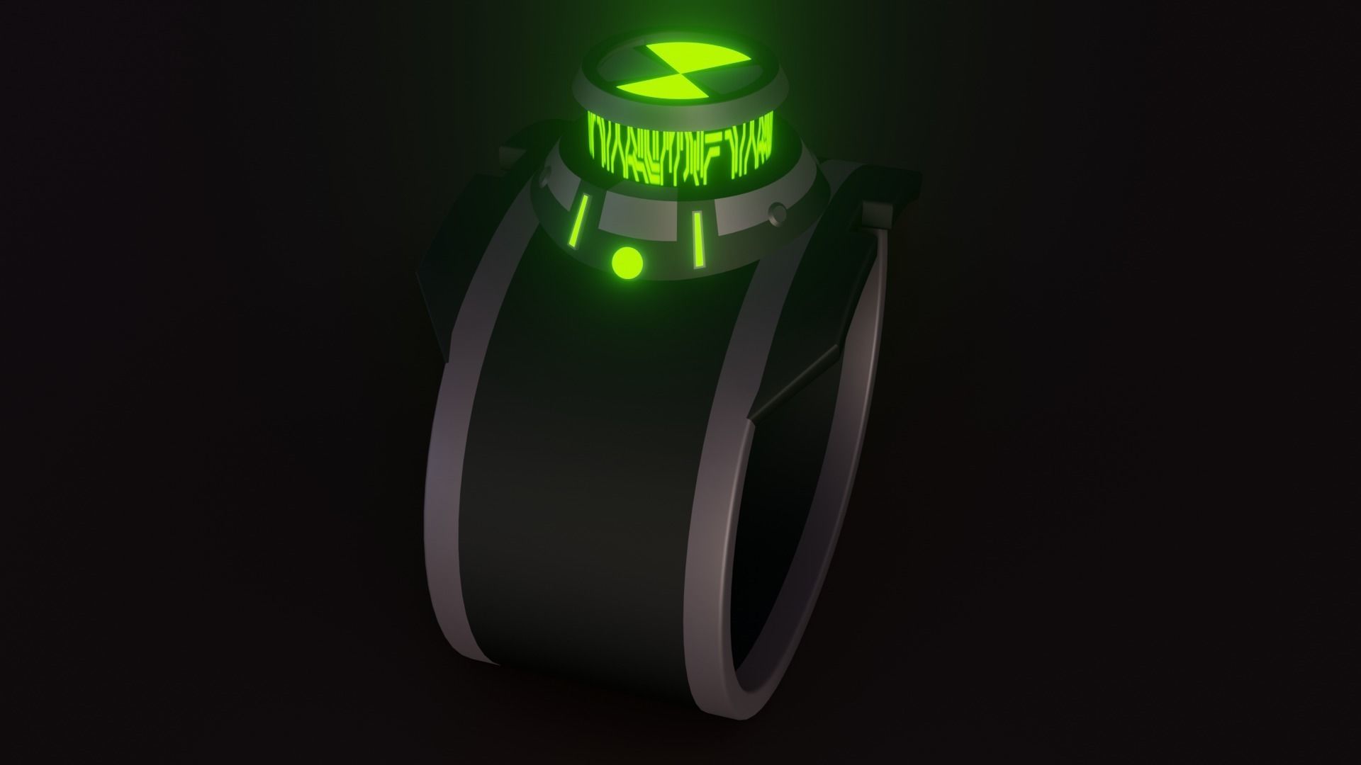 Omnitrix glowing ring Low-poly 3D model_2