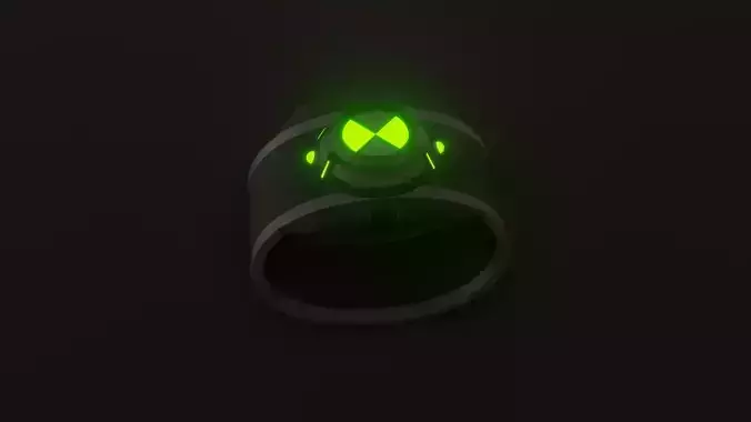 Omnitrix glowing ring Low-poly 3D model