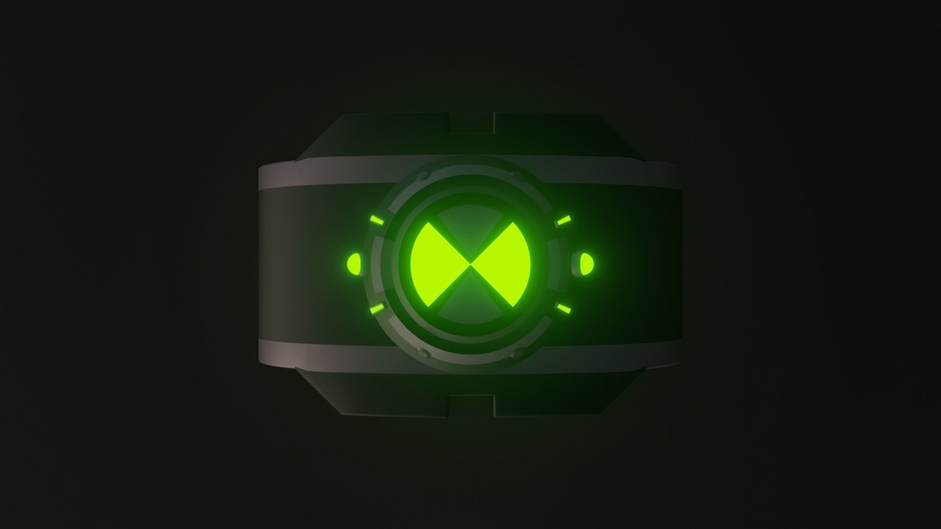 Omnitrix glowing ring Low-poly 3D model_3