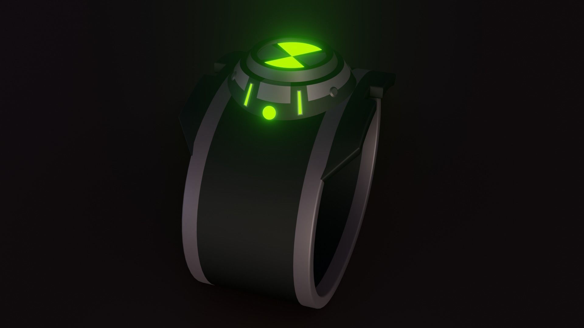 Omnitrix glowing ring Low-poly 3D model_1