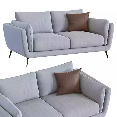 Amsterdam armchair in light fabric with legs