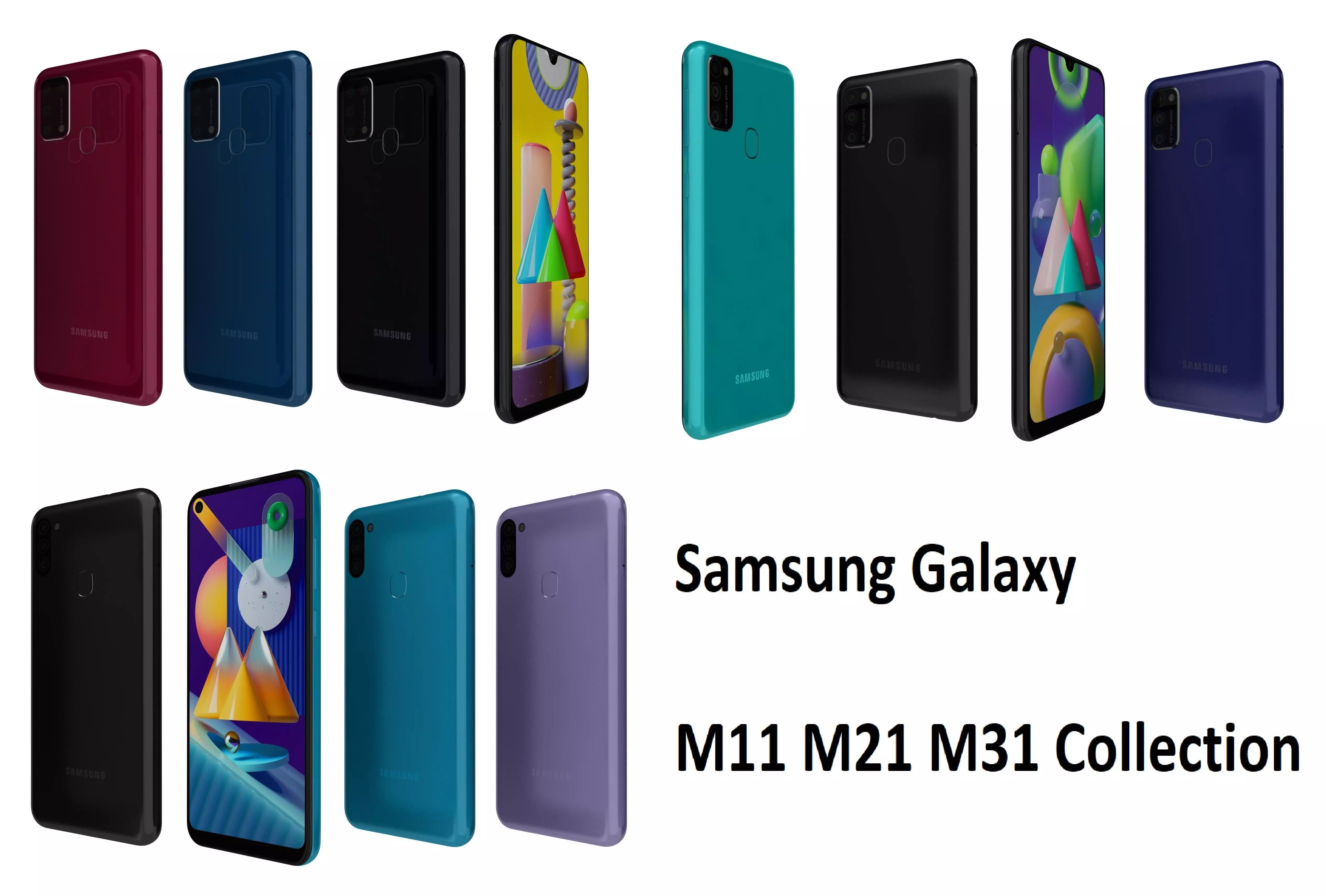 Samsung Galaxy M11 M21 M31 Collection 3D model_0