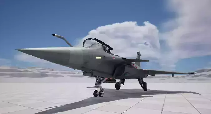 Rigged Rafale Marine Fighter 3D model