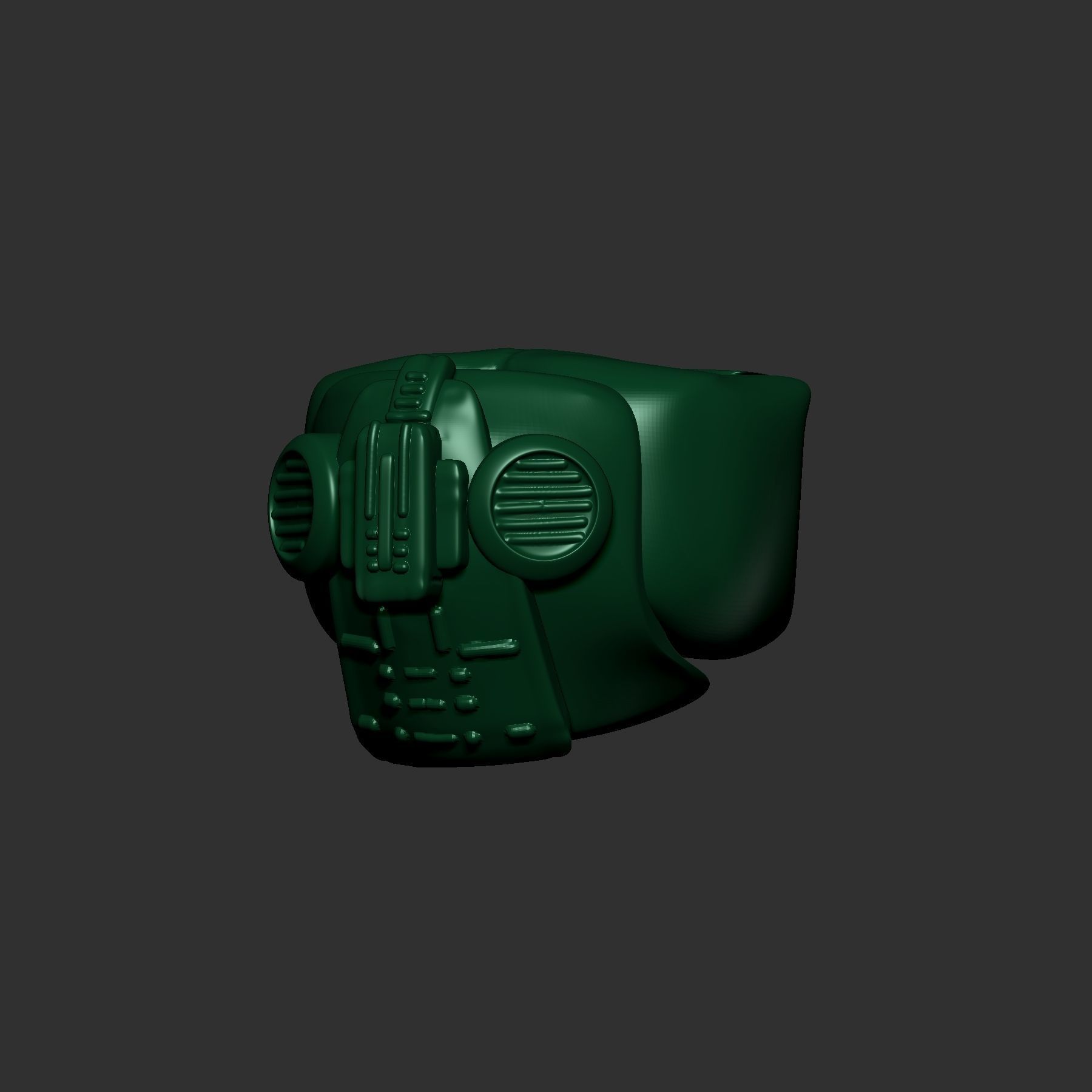 helmet high poly sculpt 3d printable  3D model_2