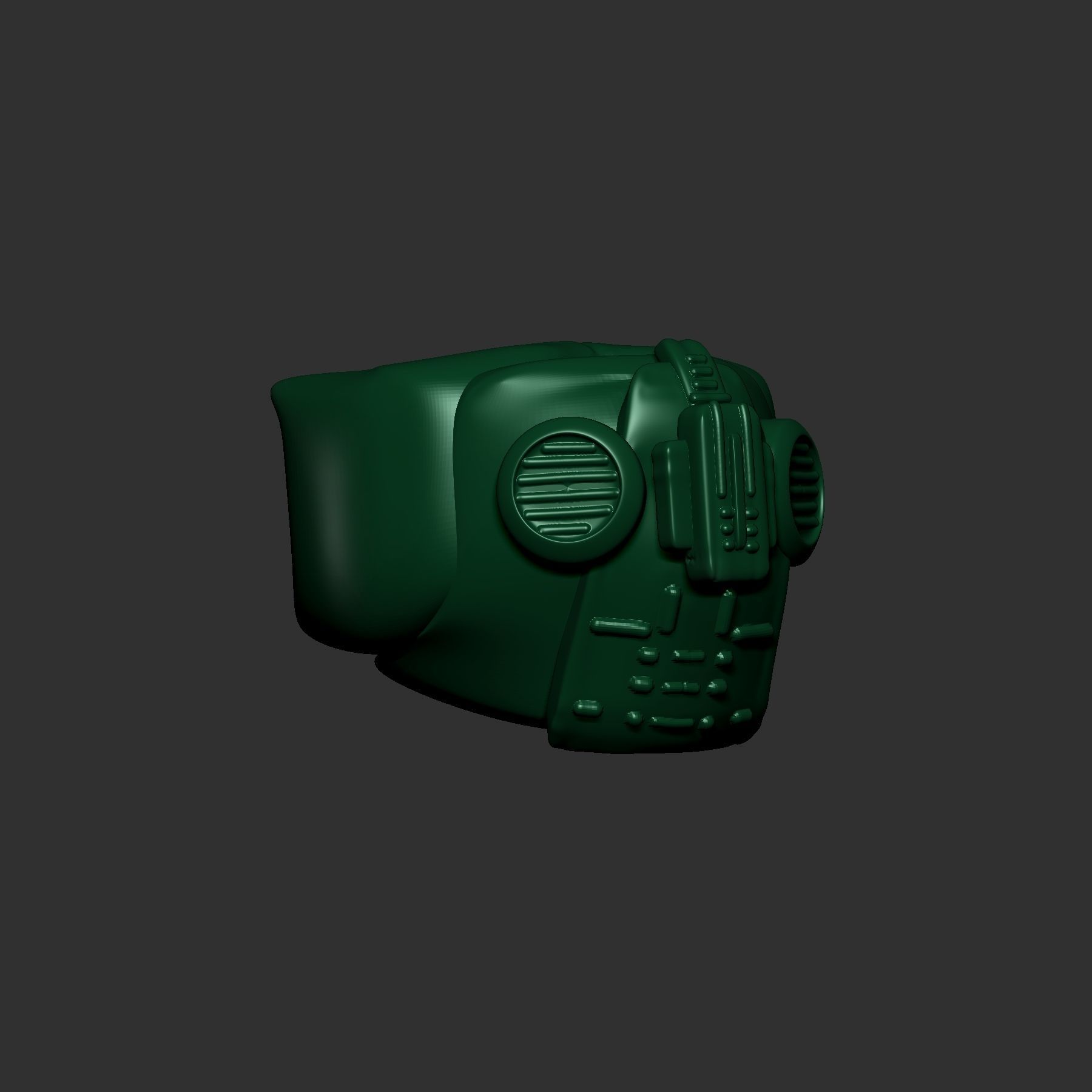 helmet high poly sculpt 3d printable  3D model_3