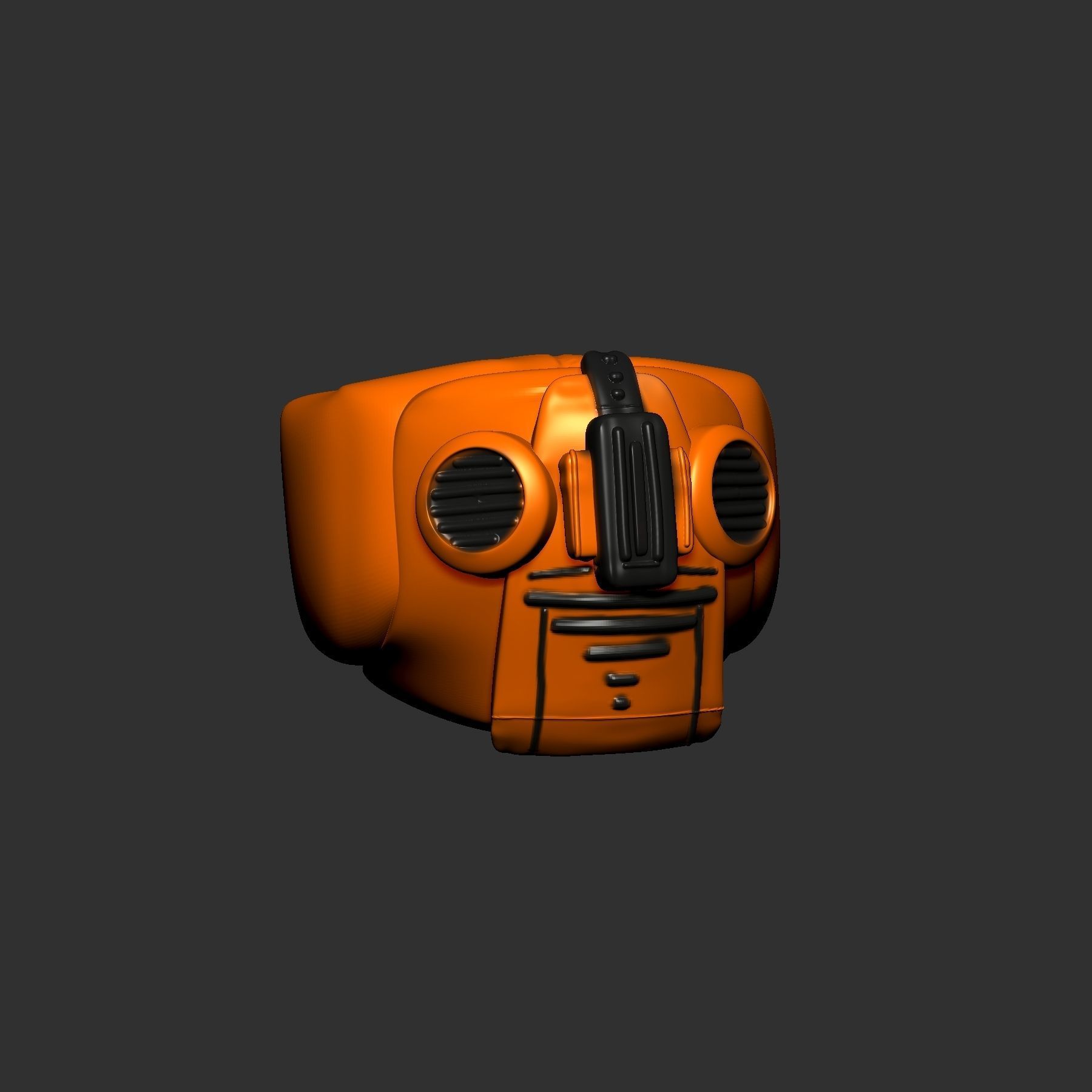 helmet high poly sculpt 3d printable 3D model_3