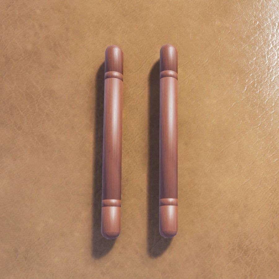 Chinese Lion Drum with Drumsticks Low-poly 3D model_6