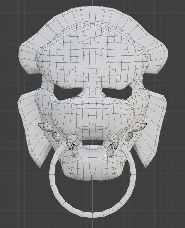 Chinese Lion Drum with Drumsticks Low-poly 3D model_9