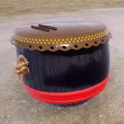 Chinese Lion Drum with Drumsticks
