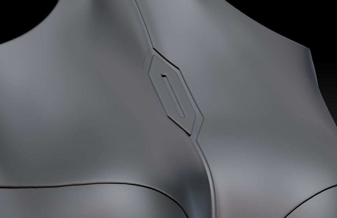 Female Mandalorian Chest armor plate Mando Beskar Sabine 3D 3D print model_6