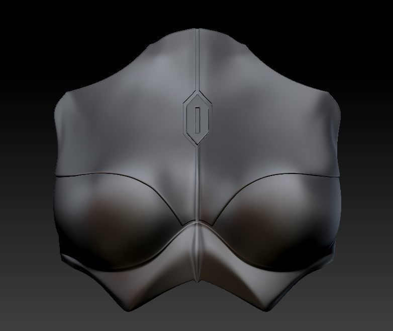 Female Mandalorian Chest armor plate Mando Beskar Sabine 3D 3D print model_2