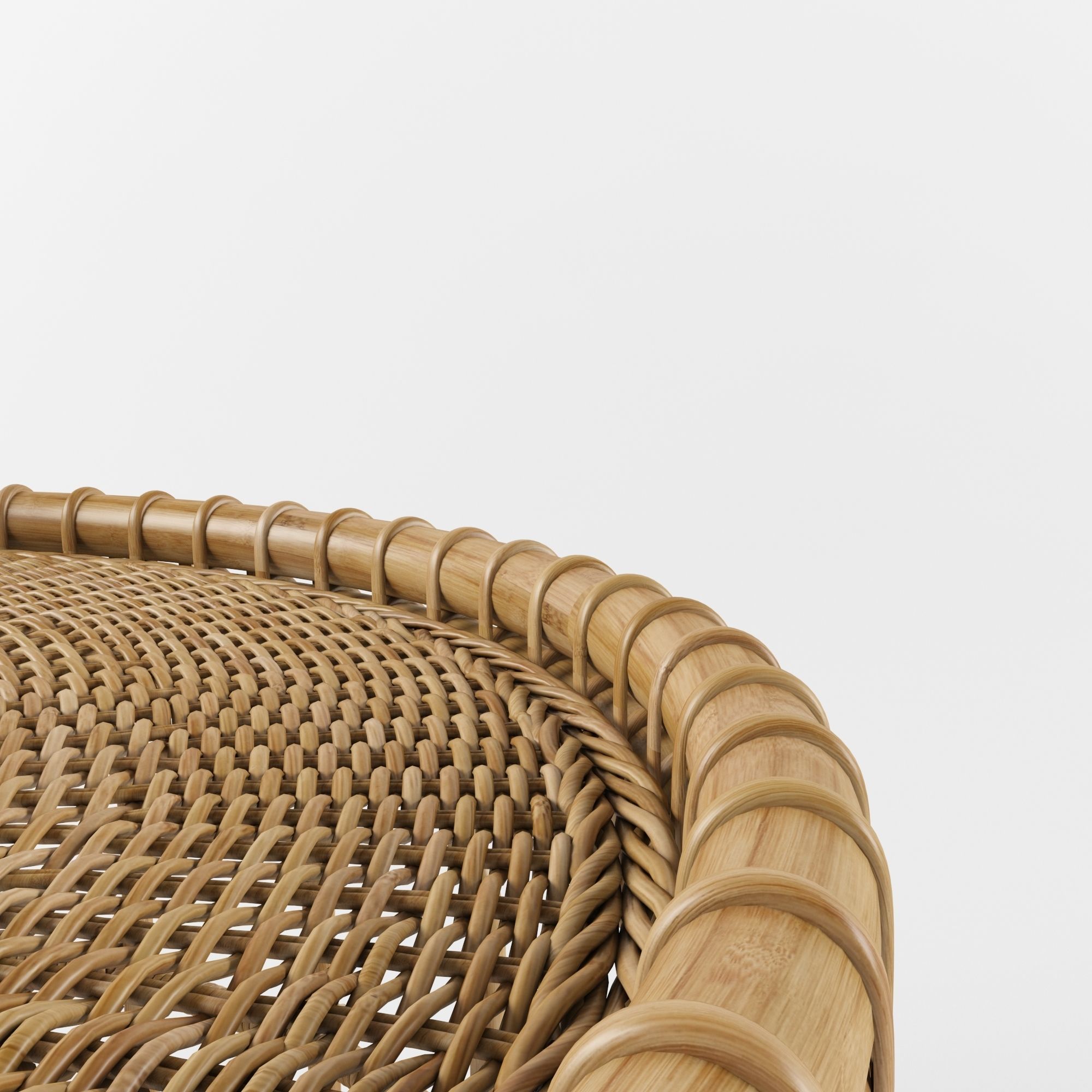 Samson Rattan Coffee Table 80 natural 3D model_4