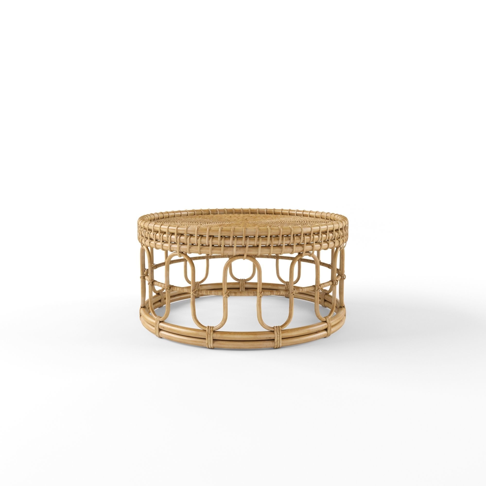 Samson Rattan Coffee Table 80 natural 3D model_2