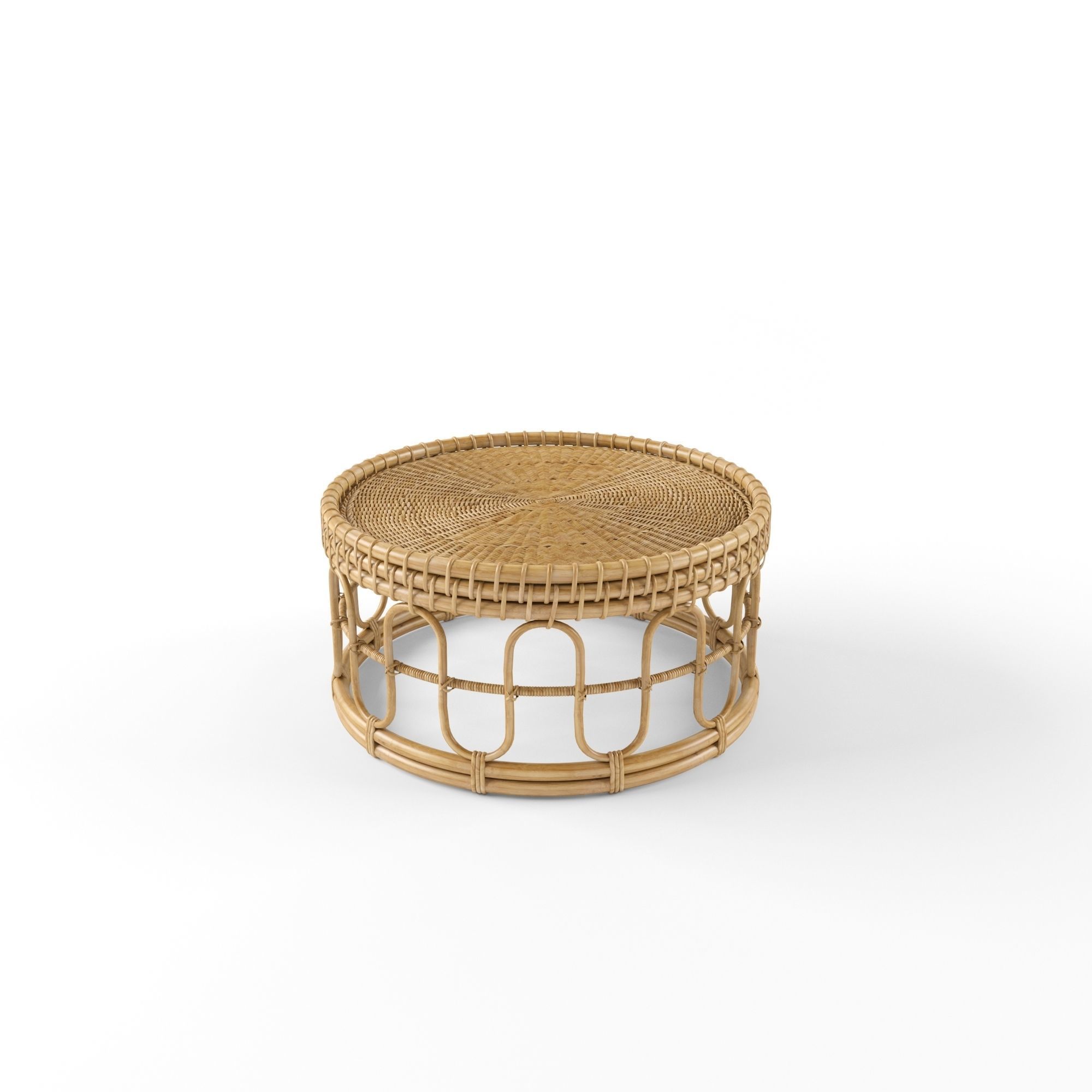 Samson Rattan Coffee Table 80 natural 3D model_1