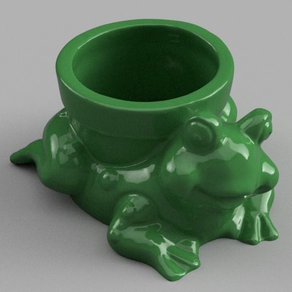 pot grenouille  3D print model_4