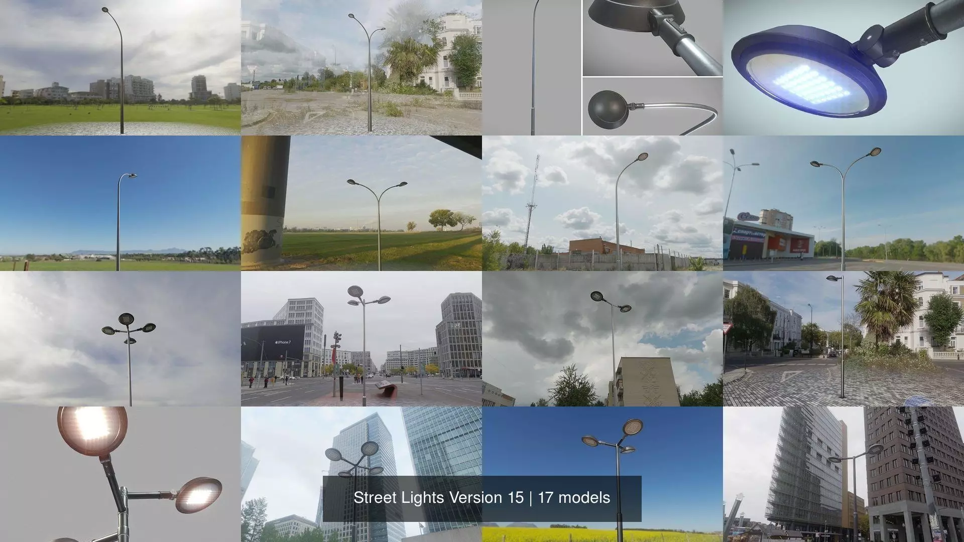 Street Lights Version 15 3D Model Collection_1
