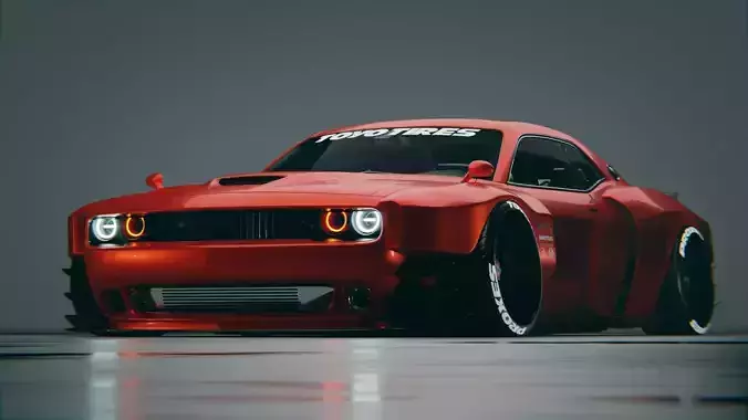 Dodge Challenger Hellcat quad turbo  3D model