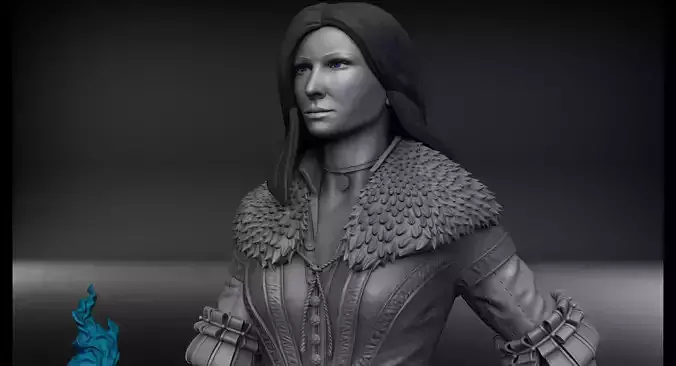 The Witcher 3 -  Yennefer of Vengerberg 3D print statue 3D print model